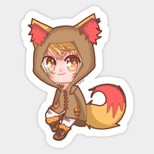 Fox Anime Girl Sticker